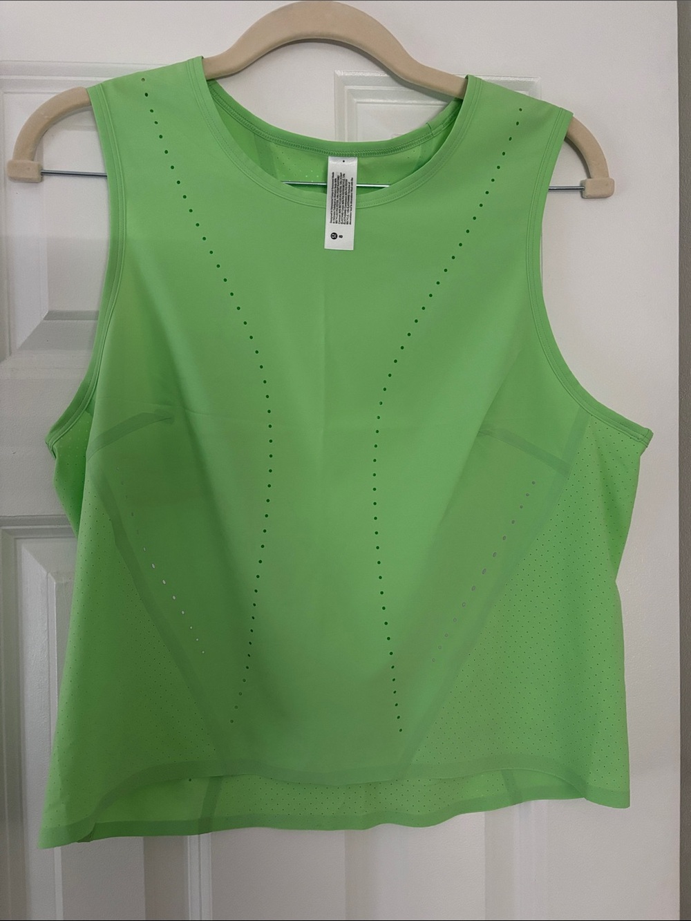 lululemon athletica Neon Green Perforated Sleeveless Tank